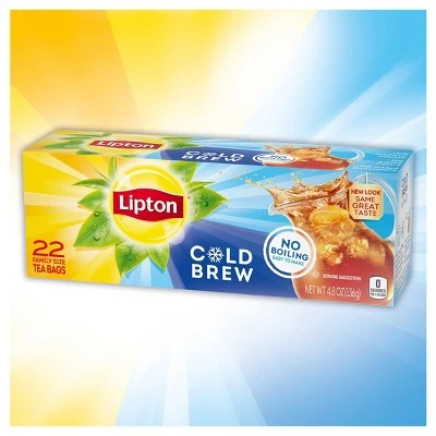 Lipton Cold Brew Family Size Black Iced Tea Bags  22ct