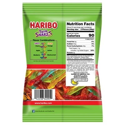HARIBO Twin Snakes Gummy Candy  8oz