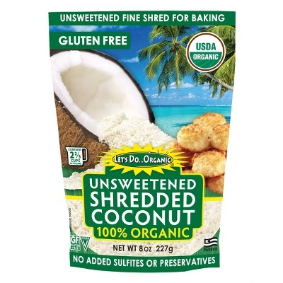 Let's Do Organic 100% Organic Shredded Coconut Unsweetened  8oz
