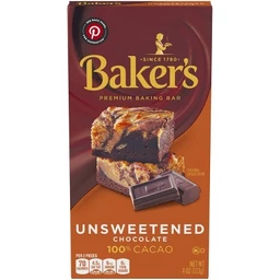 Baker's Baker's 100% Cacao Unsweetened Chocolate Baking Bar  4oz