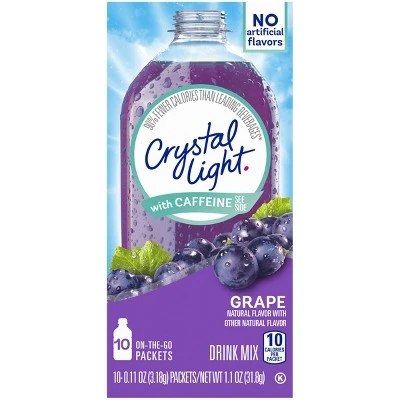 Crystal Light On the Go Grape Energy Drink Mix 10pk/0.11oz Stix