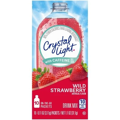 Crystal Light Energy On The Go Wild Strawberry Drink Mix 10pk/0.11oz Pouches