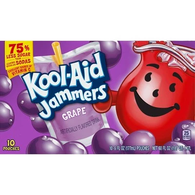 Kool Aid Jammers Grape Juice Drinks 10pk/6 fl oz Pouches