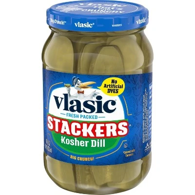 Vlasic Stackers Kosher Dill Pickle Slices  16oz