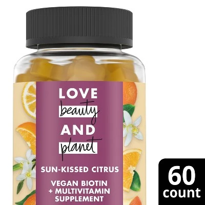 Love Beauty And Planet Multi Benefit Vitamins Dietary Supplement  Citrus Crush – 60ct