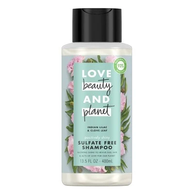 Love Beauty & Planet Indian Lilac & Clove Leaf Positively Shine Sulfate Free Shampoo  13.5 fl oz