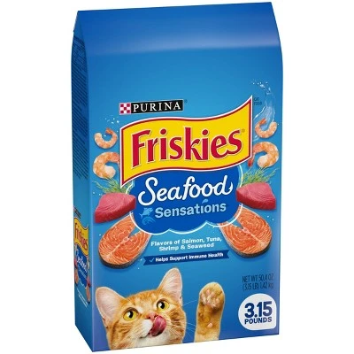 Purina Friskies Seafood Sensations with Flavors of Salmon, Tuna, Shrimp & Seaweed Adult Complete &