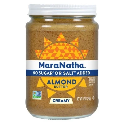 Maranatha No Added Sugar or Salt No Stir Almond Butter  12oz