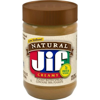 Jif Natural Low Sodium Creamy Peanut Butter 16oz