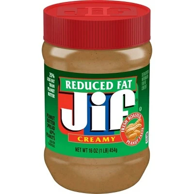 Jif Reduced Fat Creamy Peanut Butter 16oz