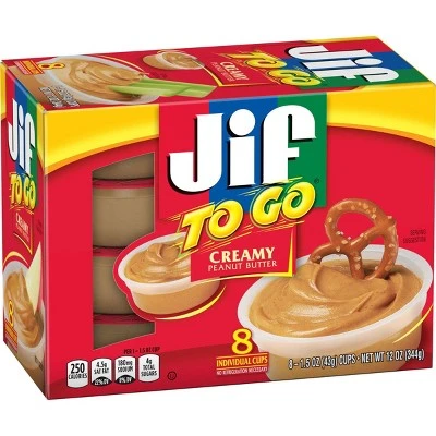 Jif To Go Creamy Peanut Butter 12oz/8pk