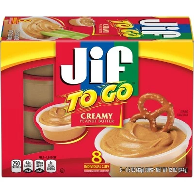Jif To Go Creamy Peanut Butter 12oz/8pk