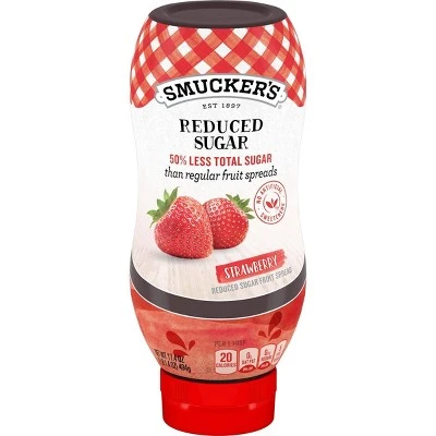 Smucker's Squeeze Reduced Sugar Strawberry Fruit Spread  17.4oz