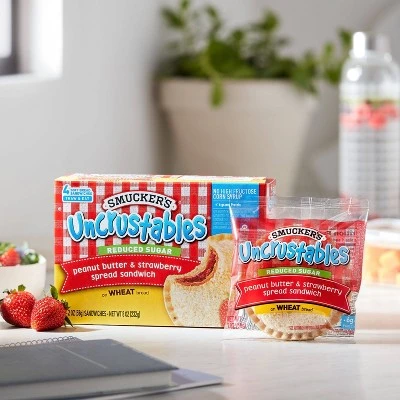 Smucker's Frozen Uncrustables Whole Wheat Peanut Butter & Strawberry Jam Sandwich  8oz/4ct