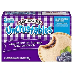 Smucker's Smucker's Uncrustables Soft Bread Sandwiches, Peanut Butter & Grape Jelly