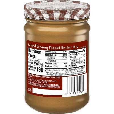 Smucker's Natural Creamy Peanut Butter  16oz