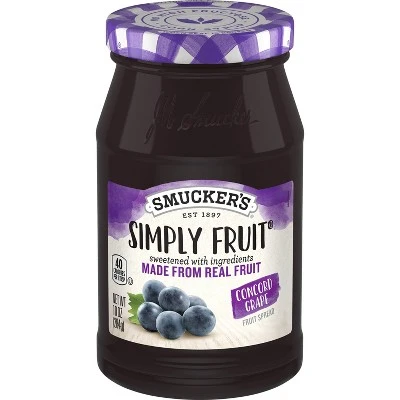 Smucker's Simply Fruit Concord Grape Spread  10oz