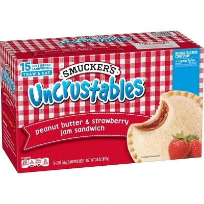 Smucker's Frozen Uncrustables Peanut Butter &Strawberry Jam Sandwich 30oz/15ct