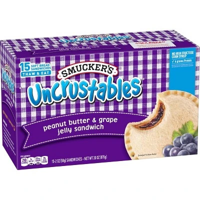 Smuckers Frozen Uncrustables Peanut Butter & Grape Jelly Sandwich 30oz/15ct