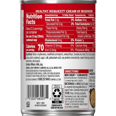 Campbell's Condensed Healthy Request Cream of Mushroom Soup 10.5oz