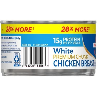 Swanson Premium White Chunk Chicken Breast in Water  12.5oz
