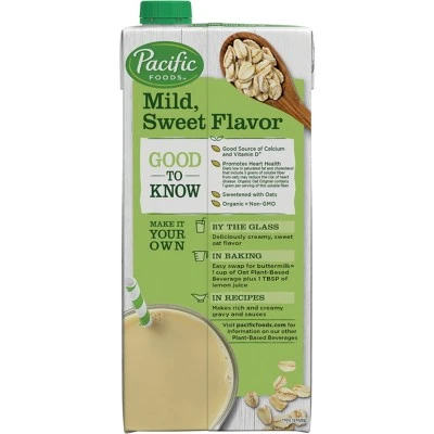 Pacific Foods Organic Oat Non Dairy Beverage  32 fl oz