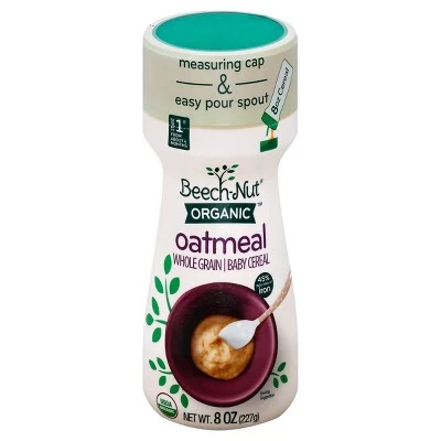 Beech Nut Organic Oatmeal Baby Cereal Canister  8oz