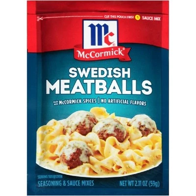 McCormick Swedish Meatballs Seasoning & Sauce Mixes 2.11 oz