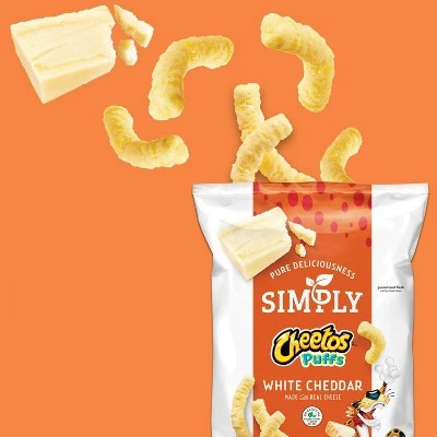 Cheetos Simply Puffs, Cheese Flavored Snacks, White Cheddar