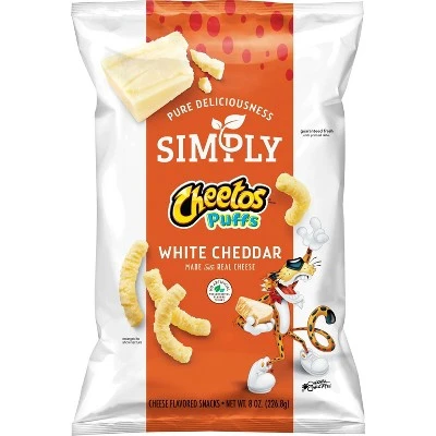 Cheetos Simply Puffs, Cheese Flavored Snacks, White Cheddar
