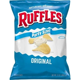 Ruffles Ruffles Original Flavor Party Size Ridged Potato Chips 13.5oz