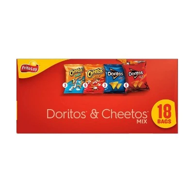 Frito Lay Variety Pack Doritos & Cheetos Mix 18ct