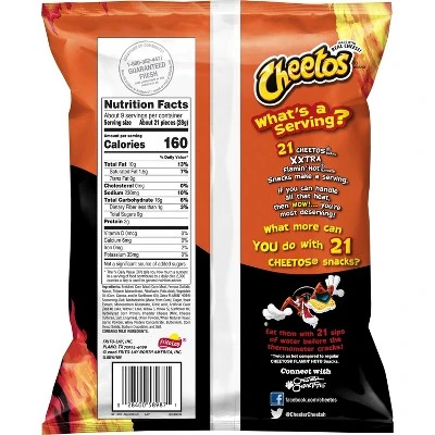 Cheetos XXTRA Flamin' Hot Crunchy Cheese Flavored Snacks  8.5oz
