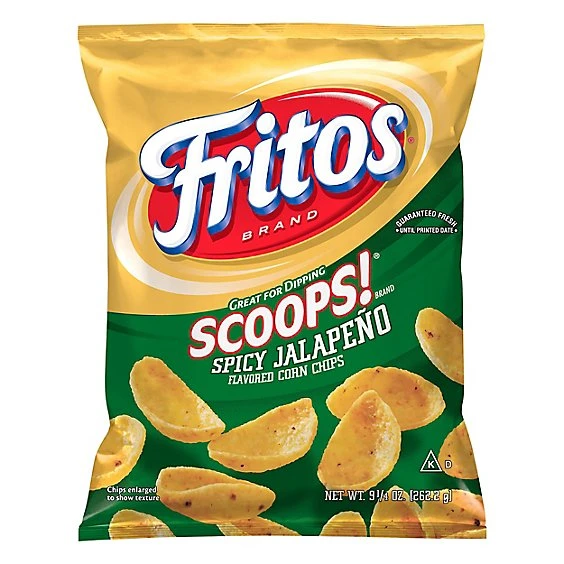 Fritos Scoops! Spicy Jalapeno Flavored Corn Chips, Spicy Jalapeno