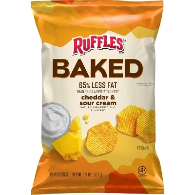 Ruffles Oven Baked Cheddar & Sour Cream Flavored Potato Crisps  6.25oz