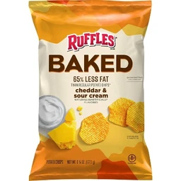 Ruffles Ruffles Oven Baked Cheddar & Sour Cream Flavored Potato Crisps  6.25oz
