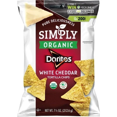 Doritos Simply Organic White Cheddar Tortilla Flavored Chips  7.5oz