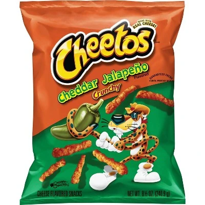 Cheetos Crunchy Snacks, Cheese, Cheddar Jalapeno