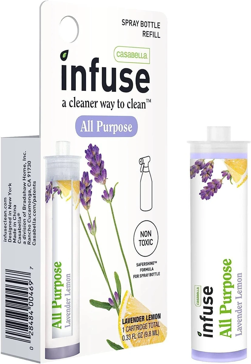 Casabella Infuse All Purpose Cleaner  1 Refillable Spray Bottle 1 Cleaning Spray Concentrate  Laven