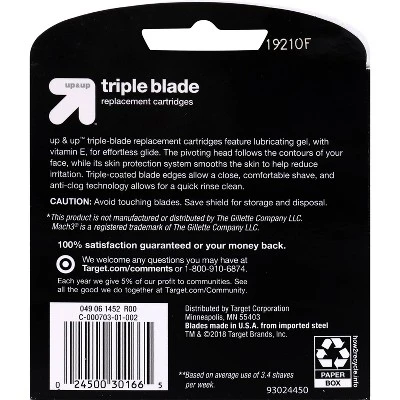 Men's Triple Blade Replacement Cartridges  Up&Up™