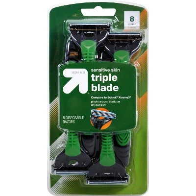 Men's Triple Blade Sensitive Skin Disposable Razor  8ct  Up&Up™