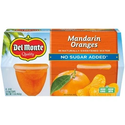 Del Monte Del Monte No Sugar Added Mandarin Oranges In Artificially Sweetened Water Fruit Cups  4ct