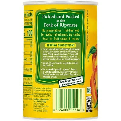 Del Monte Yellow Cling Peach Chunks In Heavy Syrup 15.25 oz
