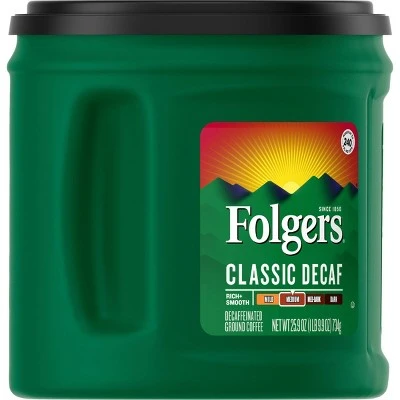 Folgers Classic Medium Roast Ground Coffee  Decaf  30.5oz