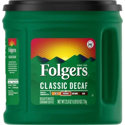 Folgers Classic Medium Roast Ground Coffee  Decaf  30.5oz