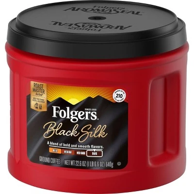 Folgers Black Silk Dark Roast Ground Coffee  24.2oz