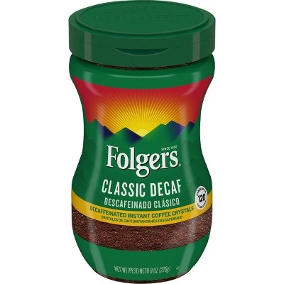 Folgers Classic Medium Roast Instant Coffee  Decaf  8oz