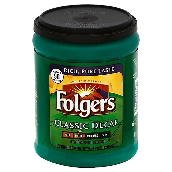 Folgers Classic Medium Roast Ground Coffee  Decaf  11.3oz