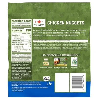 Applegate Naturals Family Size Chicken Nuggets  Frozen  16oz