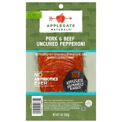 Applegate Natural Uncured Pork & Beef Pepperoni  5oz